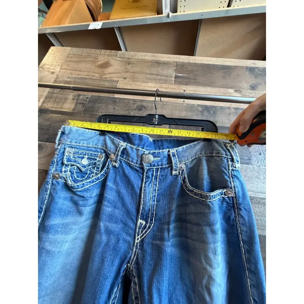 True Religion Ricky Super T Straight Leg Denim Jeans - Size 38 - (Made in USA)